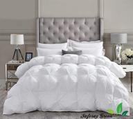 🛏️ white all-season luxury - hotel collection - pintuck style 100% organic cotton eastern king size comforter - 118 x 110 inches - pinch pleat design - 4 corner tabs - 500 gsm - machine washable logo