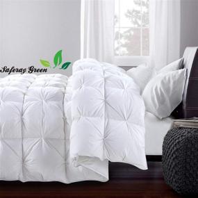 img 2 attached to 🛏️ White All-Season Luxury - Hotel Collection - Pintuck Style 100% Organic Cotton Eastern King Size Comforter - 118 x 110 Inches - Pinch Pleat Design - 4 Corner Tabs - 500 GSM - Machine Washable