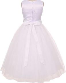 img 2 attached to Custom Rhinestone Belt Girls Dress for Communion, Wedding & Flower Girl Dresses - Sizes 2-14