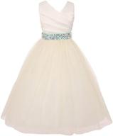 custom rhinestone belt girls dress for communion, wedding & flower girl dresses - sizes 2-14 logo
