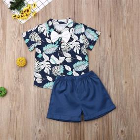 img 3 attached to 🌸 Adorable Toddler Boy's Summer Floral Shirt and Bermuda Shorts Outfit Set - Comfortable and Stylish Kids Clothes!