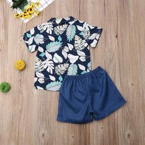 img 2 attached to 🌸 Adorable Toddler Boy's Summer Floral Shirt and Bermuda Shorts Outfit Set - Comfortable and Stylish Kids Clothes!