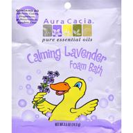 aura cacia calming foam bath with lavender essentials oil, 2.50 oz (pack of 6) logo