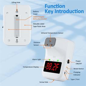 img 1 attached to 🌡️ MEIWHOU Wall Mount Infrared Forehead Thermometer: Digital Non Contact Thermometer with Display, Voice Prompt, Color Indicator & Fever Alarm - Instant Reading for School, Office & Shops