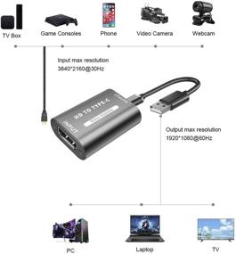 img 2 attached to 📸 Карта захвата видео HDMI в USB 2.0 - Захват видео высокой четкости через зеркальный фотоаппарат, видеокамеру или экшн-камеру с выходом 1080P - Совместима с VLC, OBS, Amcap, Potplayer - серый