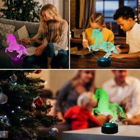 img 2 attached to 🐴 7 Colors/3 Modes/Timer: Remote & Touch Control Horse Night Lights for Kids' Room