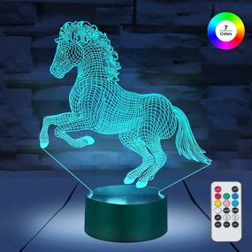 img 4 attached to 🐴 7 Colors/3 Modes/Timer: Remote & Touch Control Horse Night Lights for Kids' Room