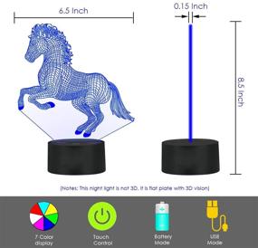 img 1 attached to 🐴 7 Colors/3 Modes/Timer: Remote & Touch Control Horse Night Lights for Kids' Room