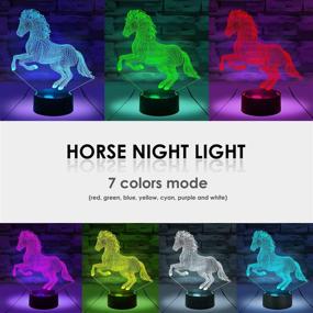 img 3 attached to 🐴 7 Colors/3 Modes/Timer: Remote & Touch Control Horse Night Lights for Kids' Room