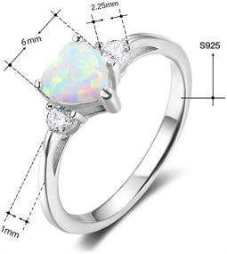 img 3 attached to 💍 Captivating Heart-Shaped White Opal Engagement Promise Band Ring in ACEFEEL's Elegant 925 Sterling Silver