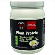 tough-n-tone premium plant protein vanilla vegan shake - 21g protein with pea, cranberry, chia, and sacha inchi. with omega-3 efas, vegan & vegetarian. no dairy, wheat, gluten, or soy. logo