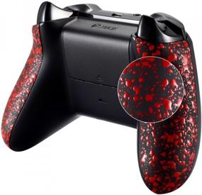 img 4 attached to 🎮 eXtremeRate Textured Red Back Panels with Non-Slip Side Rails, 3D Splashing Handles - Game Improvement Parts for Xbox One X & One S Controller