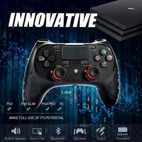 img 3 attached to Enhanced Gaming Experience: KIVNGAEM Wireless Controllers for Playstation 4 - Compatible 🎮 with PS4, PS4 Pro, PS4 Slim, Built-in Speaker, Stereo Headset Jack, Multitouch Pad