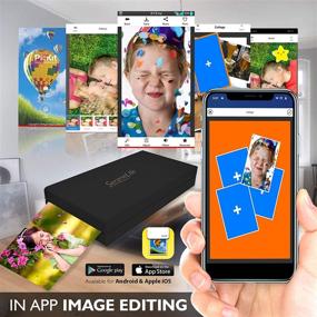 img 3 attached to Компактный портативный мобильный фотопринтер - Беспроводная печать цветных изображений с iPhone, iPad или камеры Android - Миниатюрный карманный размер для путешествий - SereneLife PICKIT22BK (черный)