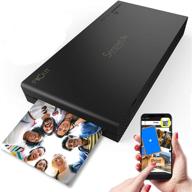 compact portable mobile photo printer - wireless color image printing from iphone, ipad, or android camera - mini pocket size for travel - serenelife pickit22bk (black) logo