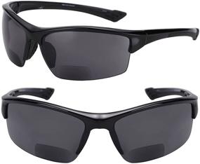 img 4 attached to 🕶️ The Skillful: Semi Rimless Sport Wrap Bifocal Sunglasses - 2 Pairs for Ultimate Vision and Style