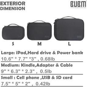 img 1 attached to 📱 Сумка органайзер BUBM Electronics для путешествий (набор из 3 штук) для жестких дисков, кабелей, телефона, USB, SD-карт - черная (крупная) - с гарантией на 2 года.