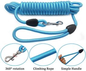 img 3 attached to MayPaw 12FT/15FT/22FT/30FT/40FT/50FT Long Rope Dog Leash - Heavy Duty Nylon Recall Pet Tracking Line - Ideal for Small to Medium Outdoor Training, Play, Camping, Backyard