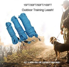 img 2 attached to MayPaw 12FT/15FT/22FT/30FT/40FT/50FT Long Rope Dog Leash - Heavy Duty Nylon Recall Pet Tracking Line - Ideal for Small to Medium Outdoor Training, Play, Camping, Backyard