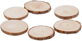 img 2 attached to 🎨 KINJOEK 24 PCS Natural Wood Slices 3.5 - 4 Inch: Perfect for DIY Crafts, Coasters, Wedding Decorations & Christmas Ornaments