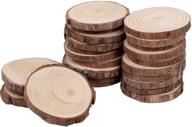 🎨 kinjoek 24 pcs natural wood slices 3.5 - 4 inch: perfect for diy crafts, coasters, wedding decorations & christmas ornaments logo
