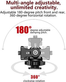 img 2 attached to Enhanced Field Monitor Holder Mount: Cold Shoe Swivel & Tilt Adjustable 🔭 Camera Monitor Mount for 5/7 inch Monitors, 180° Tilt & 360° Swivel Support