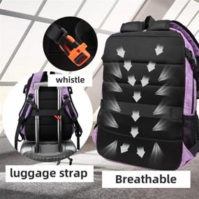 img 1 attached to 🎒 Durable Waterproof Large Laptop Backpack with USB Charging Port and Headset Port - Ideal for Travel, College, and Business - 17.3 inch, Light Purple