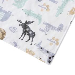 img 2 attached to 👶 Organic Cotton Nursery Blanket with Plush Velboa Backing - Super Soft Baby Printed Blanket, Animal World Design, 30x40 inches