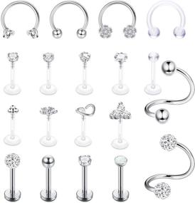 img 4 attached to BodyBonita Cartilage Earrings Stainless Piercing Women's Jewelry