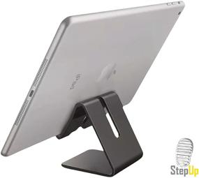 img 1 attached to 📱 StepUp 2in1 Laptop Stand: Ergonomic Aluminum Docking Station & Phone Holder for Desk - Versatile, Portable Computer Riser for MacBook Pro, iPad, Notebook, etc.