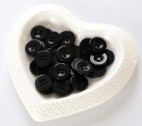 img 3 attached to 🔘 GANSSIA 15mm Black Button 5/8 Inch Pack of 200pcs: Small Size 4 Holes Sewing Buttons for Craft Projects