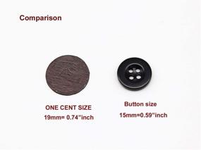 img 2 attached to 🔘 GANSSIA 15mm Black Button 5/8 Inch Pack of 200pcs: Small Size 4 Holes Sewing Buttons for Craft Projects