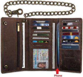 img 3 attached to Blocking Tri Fold Cowhide Leather Wallet Men's Accessories and Wallets, Card Cases & Money Organizers
