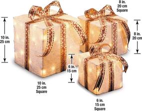img 2 attached to 🎄 National Tree Company Pre-lit Artificial Christmas Décor Set with White Lights, Sisal Gift Boxes, 10X10X10.6
