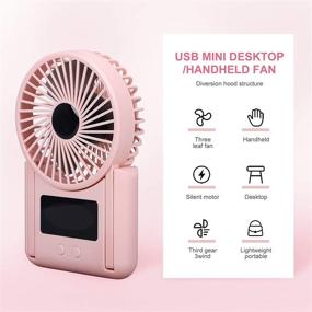 img 3 attached to Portable Battery Operated Fan: Small Table Fan with Powerful Airflow and Quiet Operation for Home, Office, Bedroom, Desktop – Adjustable Speed Head, Mini Personal Fan (4 Inch)