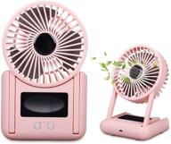 portable battery operated fan: small table fan with powerful airflow and quiet operation for home, office, bedroom, desktop – adjustable speed head, mini personal fan (4 inch) логотип
