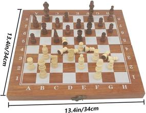 img 2 attached to Chess Backgammon Checkers Set Foldable