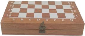 img 1 attached to Chess Backgammon Checkers Set Foldable