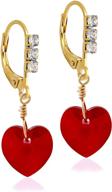 💖 surgical steel heart earrings with swarovski crystals for girls - hypoallergenic and stylish jewelry for sensitive ears logo