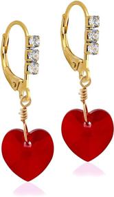 img 4 attached to 💖 Surgical Steel Heart Earrings with Swarovski Crystals for Girls - Hypoallergenic and Stylish Jewelry for Sensitive Ears