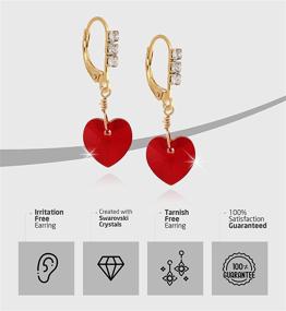 img 3 attached to 💖 Surgical Steel Heart Earrings with Swarovski Crystals for Girls - Hypoallergenic and Stylish Jewelry for Sensitive Ears