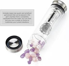 img 3 attached to 💎 Saoi Crystal Water Bottle - Rose Quartz Amethyst Gemstone Elixir - Loose Leaf Tea Infuser - Natural Wellness Healing Crystals - Glass/Stainless Steel - Gift Set: Elevate Your Hydration and Nourish Your Mind, Body, and Spirit