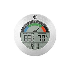 img 1 attached to 🌡️ Marathon Comfort Index Thermo-Hygrometer | Indoor Digital Thermometer | Wall Mount/Table Stand | 24 Hour Temperature Humidity Gauge (Stainless Steel Finish)