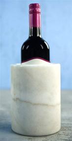 img 2 attached to 🍾 Handmade Marble Wine Chillers for Champagne - 5x5x6.5 Inch Tall Beverage Freeze Cooler Holder - Ideal for Utensils, Stationery & Centerpiece Bar Decor - Wine Chiller White Table Top (WZ-03)