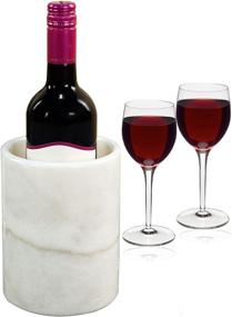 img 4 attached to 🍾 Handmade Marble Wine Chillers for Champagne - 5x5x6.5 Inch Tall Beverage Freeze Cooler Holder - Ideal for Utensils, Stationery & Centerpiece Bar Decor - Wine Chiller White Table Top (WZ-03)