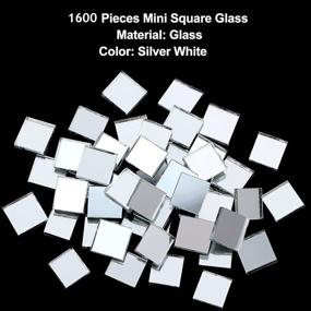 img 3 attached to 🔆 Set of 1600 Self-Adhesive Mini Mirror Stickers - Square Glass Mirrors Mosaic Tiles for DIY Crafts - Decorative Mirrored Mosaic Stickers in Silver - 2 cm x 2.19 Yard