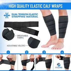 img 1 attached to 🏃 Calf Compression Sleeves and Leg Wraps (4 Piece): Ultimate Support for Shin Splints, Pain Relief, and Healthy Circulation for Men and Women - Perfect for Running, Basketball, Cycling, Maternity