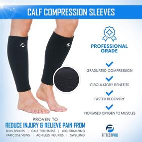 img 2 attached to 🏃 Calf Compression Sleeves and Leg Wraps (4 Piece): Ultimate Support for Shin Splints, Pain Relief, and Healthy Circulation for Men and Women - Perfect for Running, Basketball, Cycling, Maternity