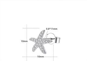 img 2 attached to 🌟 AoedeJ Dancing Starfish Stud Earrings - Sterling Silver CZ Micro Pave Earrings for Women and Girls