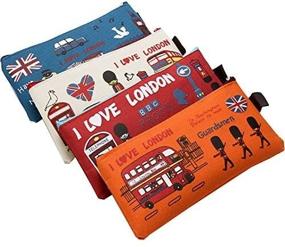 img 2 attached to Stylish Lotusflower Canvas Pencil Case, Set of 4: American Style I LOVE LONDON Collection